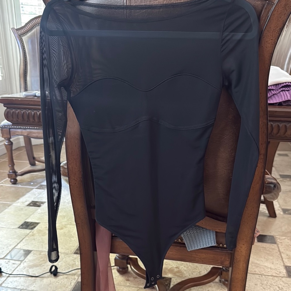 Abercrombie & Fitch Black Sheer Bodysuit
